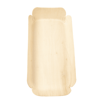 Barquette rectangulaire en bois 22.5 x 11 x 3 cm - pack de 200 unités