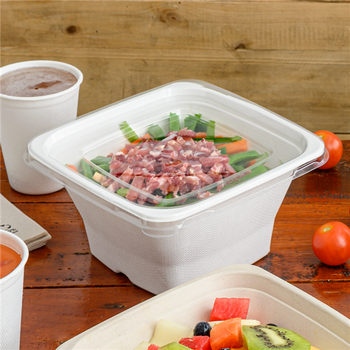 Couvercle bas en PET pour Saladier carré BIONIC - carton de 400 unités