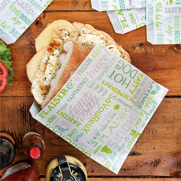 Sac burger Parole ouvert sur 2 côtés 17 x 18 cm - pack de 500 unités