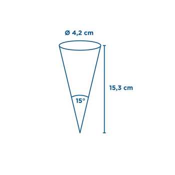 Cône en papier pour cornet à glace modèle Parole 15.3 cm x 15° - carton de 2000 unités