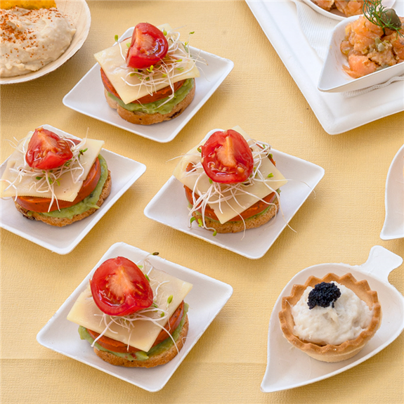 Mise en bouche Bionic Carrée - Blanc  - carton de 1000 unités