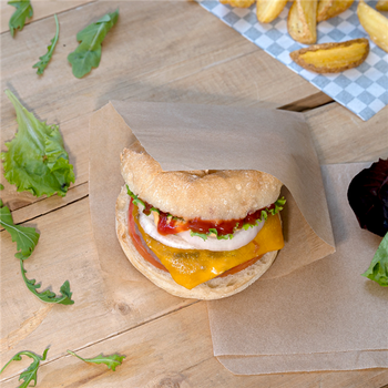 Sac burger Neutre kraft ouvert sur 2 côtés 16 x 16.5 cm - pack de 500 unités