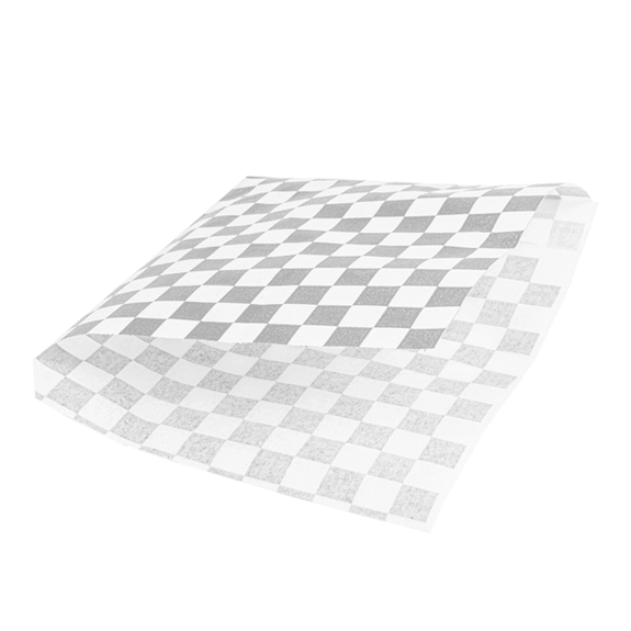 Sac burger Vichy Noir ouvert sur 2 côtés 13 x 14 cm - pack de 1000 unités