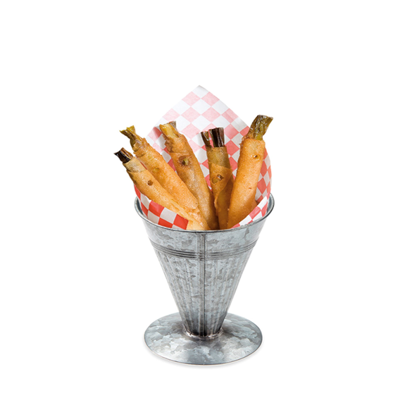 Cône en acier galvanisé pour frites ou autres - 12x17.5(h)cm - Pack de 6