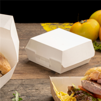 Coque burger standard en carton nano-micro BLANCHE 13x12.5x6.2 cm - carton de 450 unités
