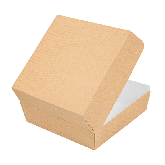 Coque burger extra large en carton nano-micro KRAFT 17.8x16.8x7.8 cm - carton de 300 unités