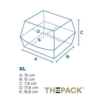 Coque burger extra large en carton nano-micro KRAFT 17.8x16.8x7.8 cm - paquet de 50 unités