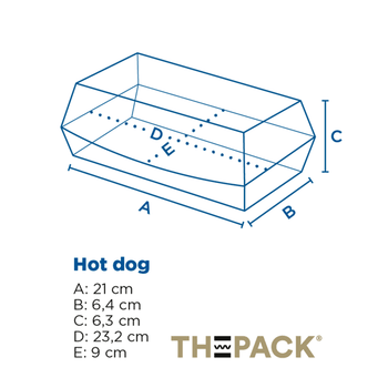 Coque Hot Dog en carton nano-micro BLANCHE 23,2x9x6,3 cm - carton de 450 unités