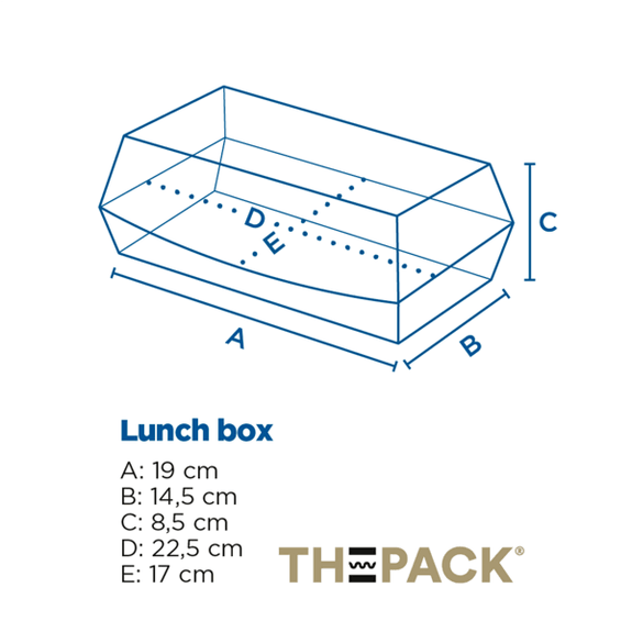 Lunch Box en carton nano-micro Marron 22.5x17.5x8.5 cm - carton de 300 unités