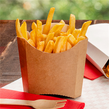 Pochette à frites en carton nano-micro Standard 135g - 13x8x13.5cm - carton de 1200 unités