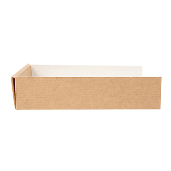 Part en carton pour tarte rectangle en carton ondulé nano micro kraft 15 x 12 x 3.5 cm - carton de 800 unités