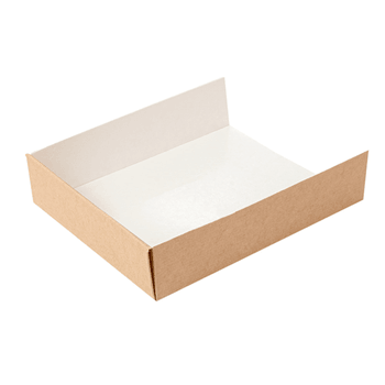 Part en carton pour tarte rectangle en carton ondulé nano micro kraft 15 x 12 x 3.5 cm - carton de 800 unités