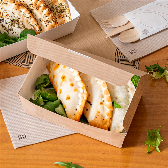 Mini Lunch Box en carton nano-micro Marron 14x9.7x5 cm - carton de 480 unités