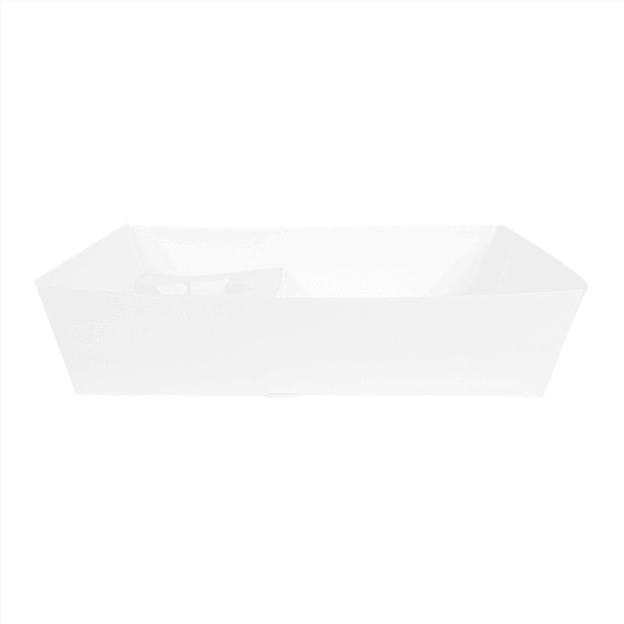 Plateau de transport 2 boisons et 1 compartiment en carton nano-micro blanc  24.5x22x5.5 cm  - carton de 240 unités