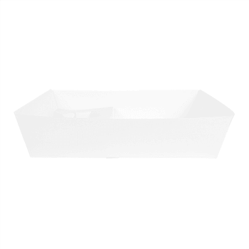 Plateau de transport 2 boisons et 1 compartiment en carton nano-micro blanc  24.5x22x5.5 cm  - carton de 240 unités