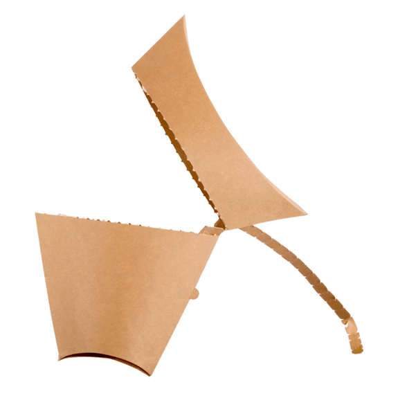 Cône à crêpe en carton kraft 22.5x21.5x4cm avec languette détachable - paquet de 100 unités