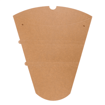 Cône à crêpe en carton kraft 22.5x21.5x4cm avec languette détachable - paquet de 100 unités