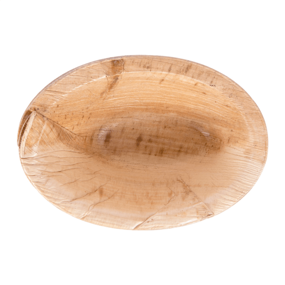 Bol ovale et incurvé en feuille de palmier 70 ml - carton de 200 unités