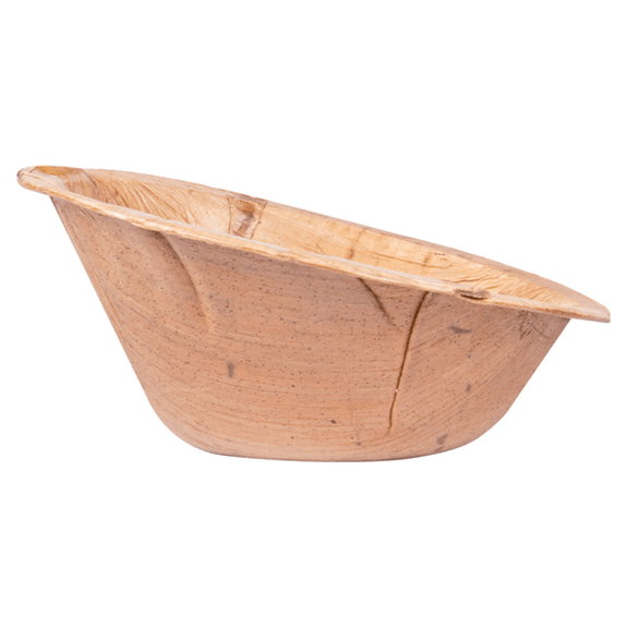 Bol ovale et incurvé en feuille de palmier 70 ml - carton de 200 unités