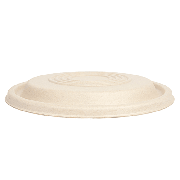 Couvercle en bagasse pour bol rond en bagasse 251.57/58/59 - Naturel - carton de 400 unités