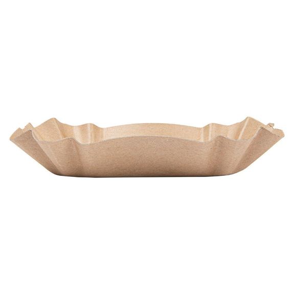 Plateau en carton ovale kraft pâtisseries & fast-foods 14 x 9 x 3 cm - pack de 2000 unités
