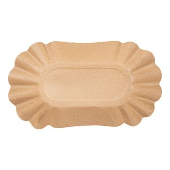 Plateau en carton ovale kraft pâtisseries & fast-foods 17.5 x10.5 x 3 cm - pack de 2000 unités