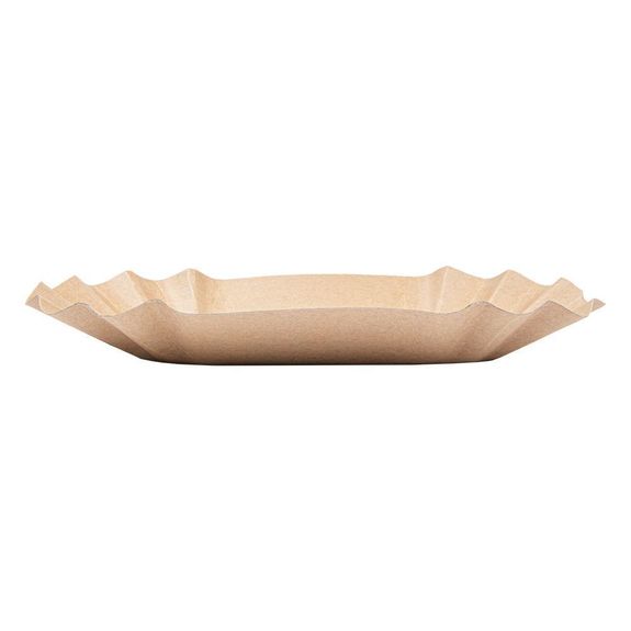Plateau en carton ovale kraft pâtisseries & fast-foods 19.5 x11 x 3.2 cm - pack de 1000 unités