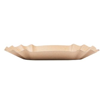 Plateau en carton ovale kraft pâtisseries & fast-foods 19.5 x11 x 3.2 cm - pack de 1000 unités