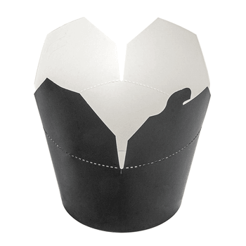 Saladier en carton avec fermeture croisillon Noir 1000 ml - carton de 300 unités