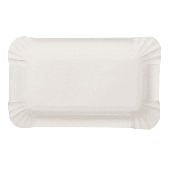 Plateau en carton blanc pâtisseries & fast-foods 20 x 13 cm - pack de 250 unités
