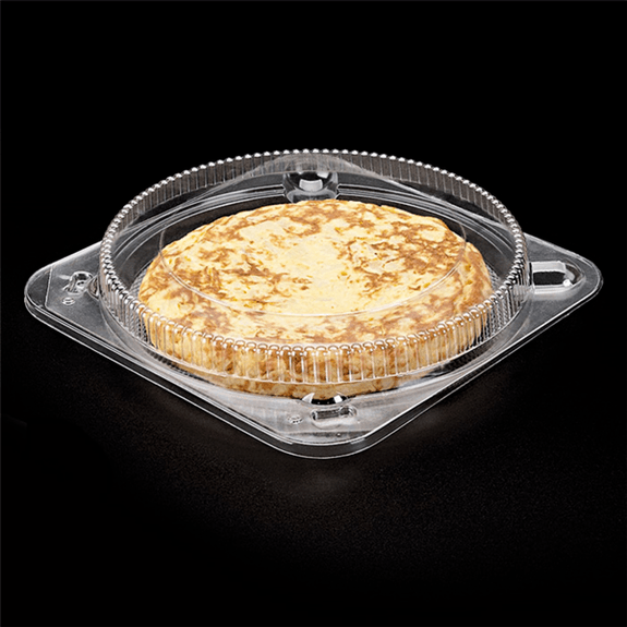 Boîtes à pâtisseries en OPS avec couvercle à charnière 20x4 cm - carton de 250 unités