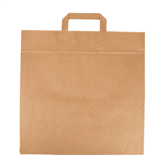 Sac traiteur poignée ficelle 36 + 31 x 36 cm Neutre kraft - carton de 125 unités