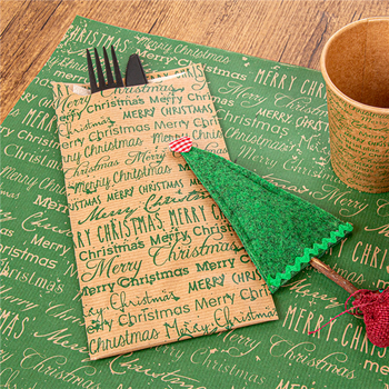 Set de table 31x43cm MERRY CHRISTMAS VERT- Carton de 2000 unités