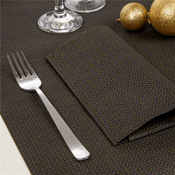 Serviette soft voie sèche ELEGANCE Noir et Or 40x40cm - Carton de 700 unités