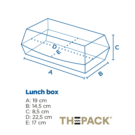 Lunch Box en carton nano-micro Noire 22.5x17.5x8.5 cm - carton de 300 unités