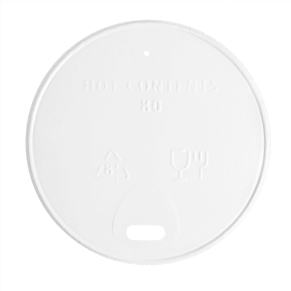 Couvercle BLANC en carton pour gobelet a café 24 cl - carton de 1000 unités