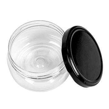 Pot en PET 250 ml avec couvercle métallique - carton de 154 unités