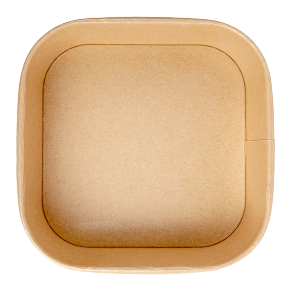 Boîte à salade carré en carton KRAFT 1000 ml - carton de 300 unités