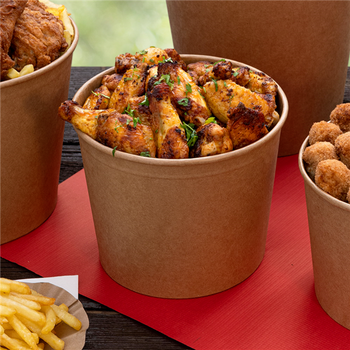 Bucket poulet kraft 2550 ml avec couvercle inclus - carton de 300 unités