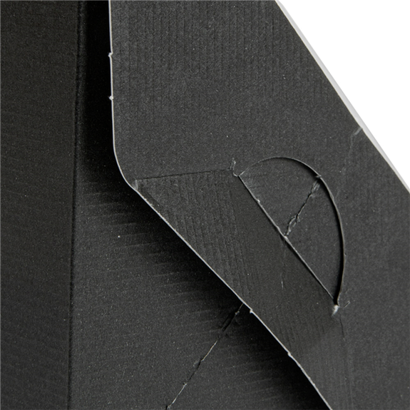 Boîte sandwich triangle double en carton NOIR nano-micro avec fenêtre - 12.4x12.4x7.5cm - carton de 500 unités