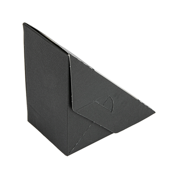 Boîte sandwich triangle double en carton NOIR nano-micro avec fenêtre - 12.4x12.4x7.5cm - carton de 500 unités