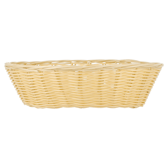 Panier ovale alimentaire imitation osier - pack de 12 unités