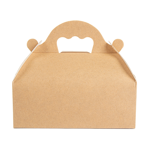 Boîte pâtissière kraft avec anse 10x18x7(h) cm - carton de 300 unités