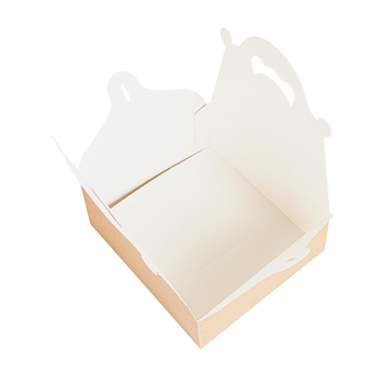 Boîte pâtissière kraft avec anse 16x18x7(h) cm - carton de 200 unités
