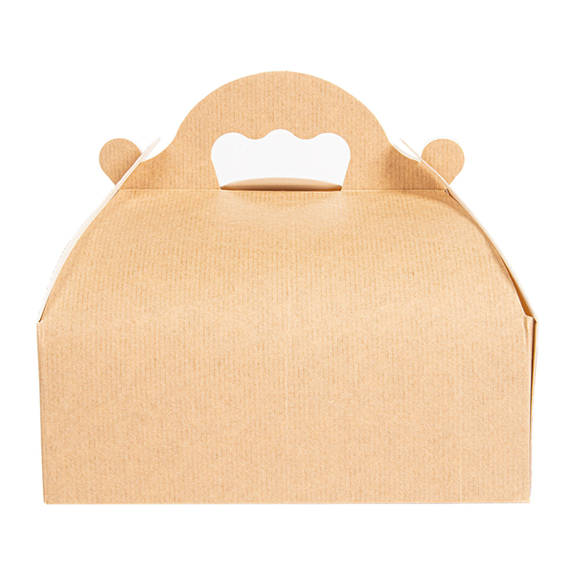 Boîte pâtissière kraft avec anse 16x18x7(h) cm - carton de 200 unités