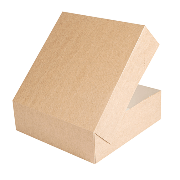 Boîte pâtissière kraft 26x26x8(h) cm - carton de 100 unités
