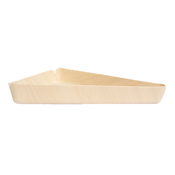 Barquette triangulaire en bois de pin 21 x 14 cm - pack de 200 unités