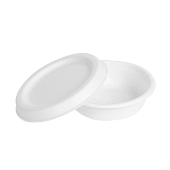 Pot à sauce avec couvercle en cellulose naturelle fibre de canne à sucre  - BLANC - 30 ml - carton de 1000 unités