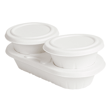 Lunch box 800 ml  - Bagasse - 24.3 x 12 x 4.8 cm - carton de 500 unités