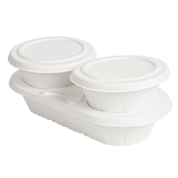 Couvercle pour lunch box 800 ml  - Bagasse - 24.8 x 12.5 x 1.4 cm - carton de 500 unités